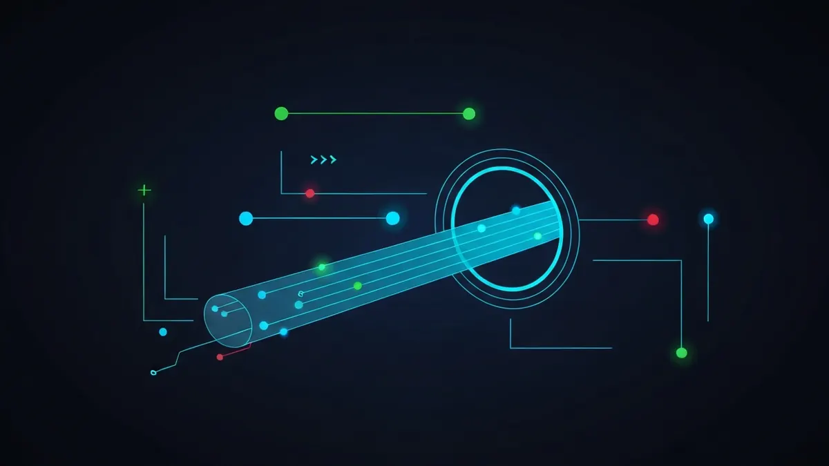 Diagram: Plaintext transformed into an opaque stream entering a tunnel and restored at the exit — illustrating what is vpn encryption