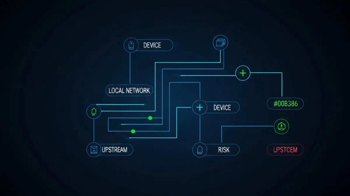 Diagram: A diagnostic tree branching across device, local network, and upstream causes — illustrating why is my internet slow