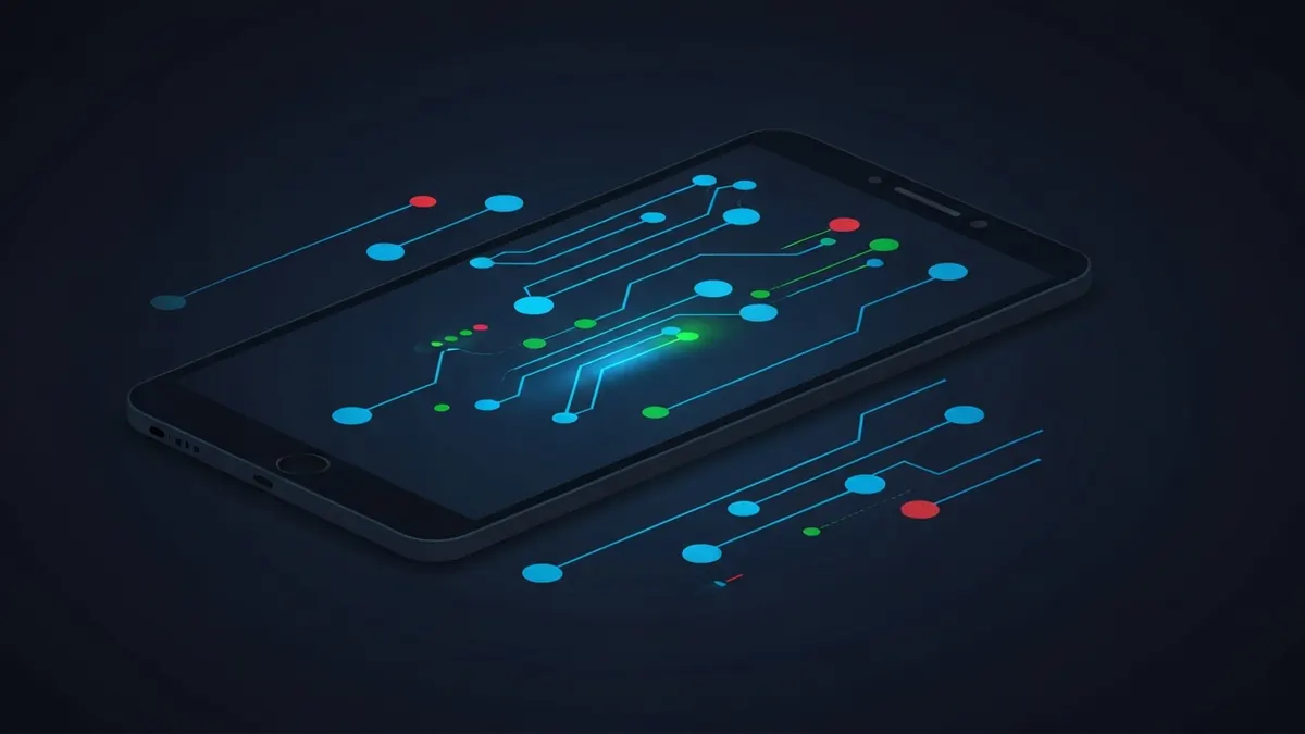 Diagram: An Android device routing its traffic through a masking tunnel to a substitute exit address — illustrating how to hide ip on android