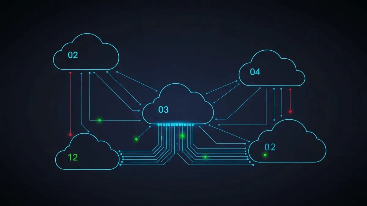Diagram: Large autonomous network clouds interconnected by thick routing paths, each cloud a distinct numbered territory — illustrating what is an asn