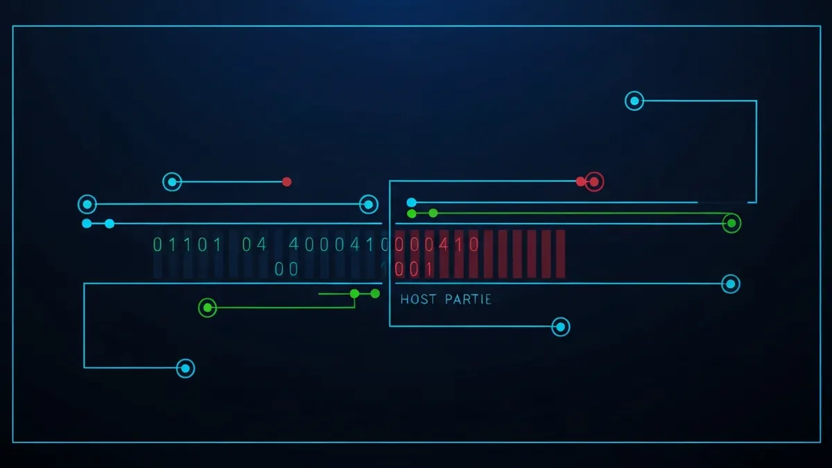 Diagram: A sliding prefix boundary on a bar of address bits, splitting network portion from host portion — illustrating what is cidr notation