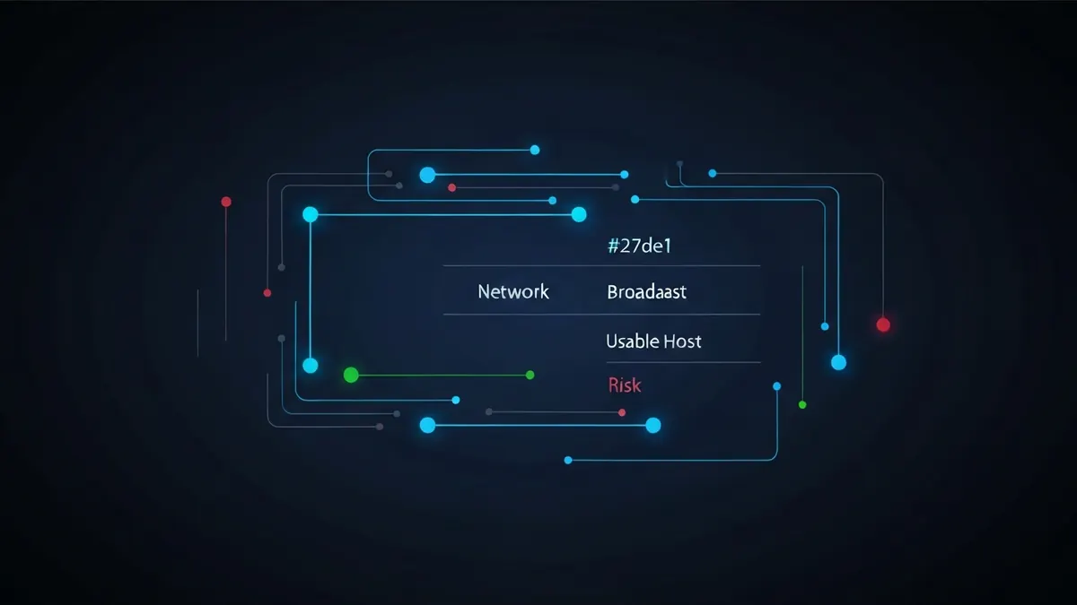 Diagram: An address block being partitioned with network, broadcast, and usable host ranges marked — illustrating subnet calculator