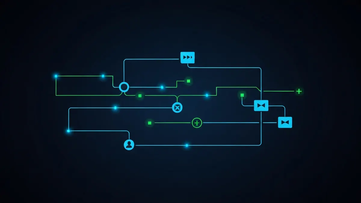 Diagram: A message's routing path reconstructed backwards through relay hops to its origin — illustrating trace email