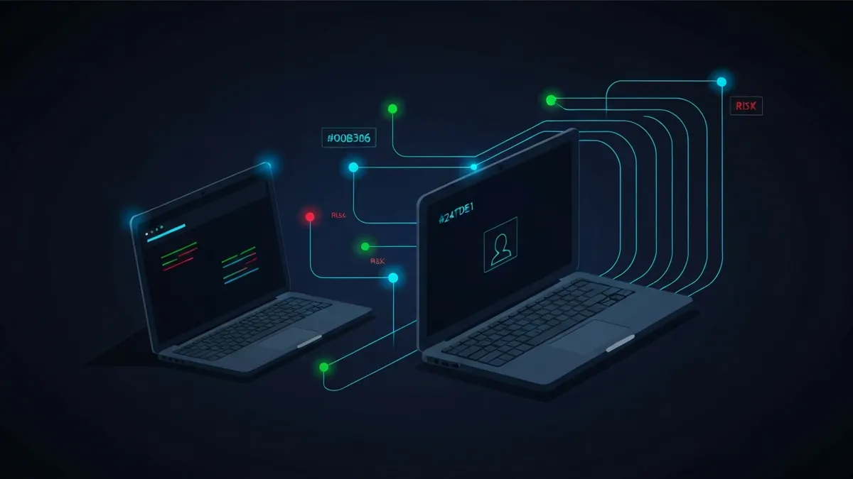Diagram: A laptop in a shared public space with its traffic sealed inside a tunnel away from other users — illustrating public wifi mac vpn